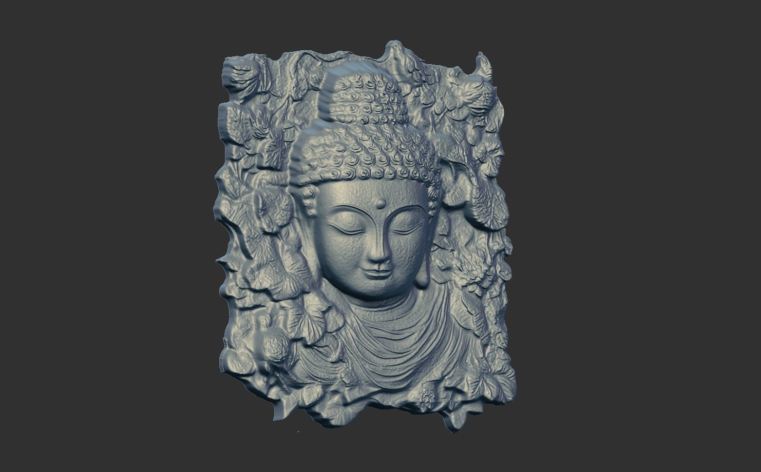 buddha wall decoration cnc baserelife 3D print model_5