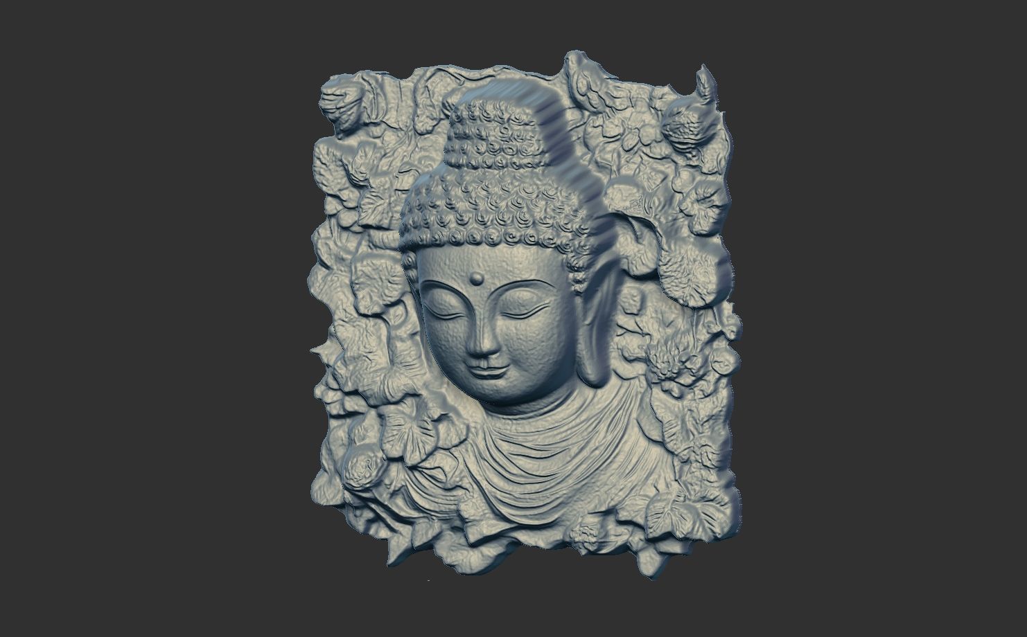 buddha wall decoration cnc baserelife 3D print model_9