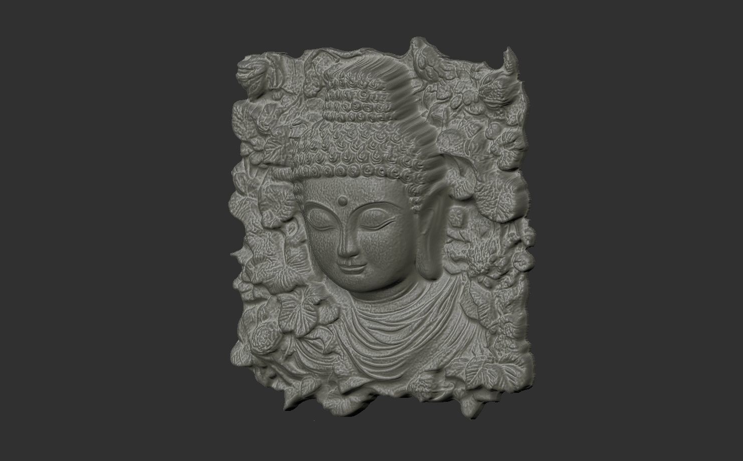 buddha wall decoration cnc baserelife 3D print model_2