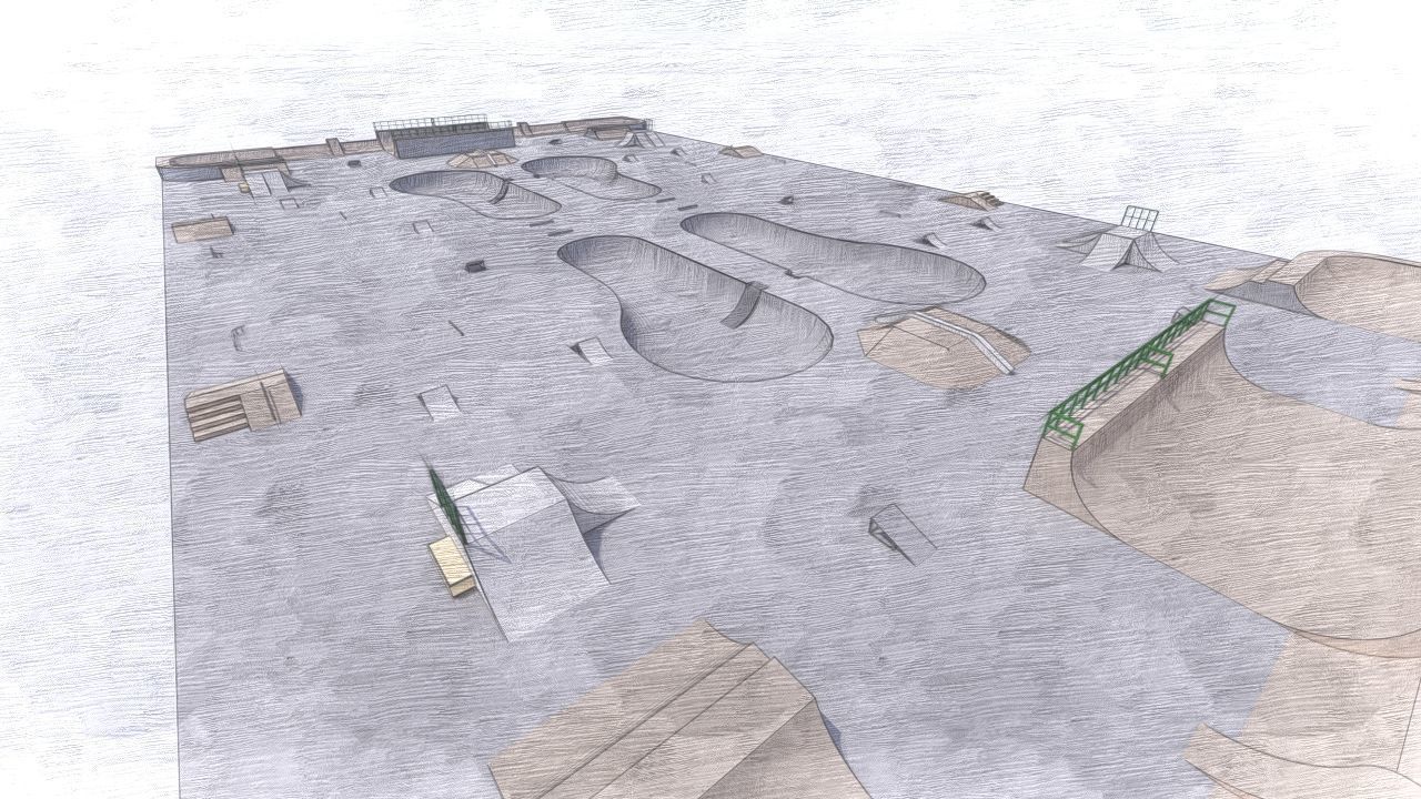 Skatepark-Skate Park PACK 3D model_13