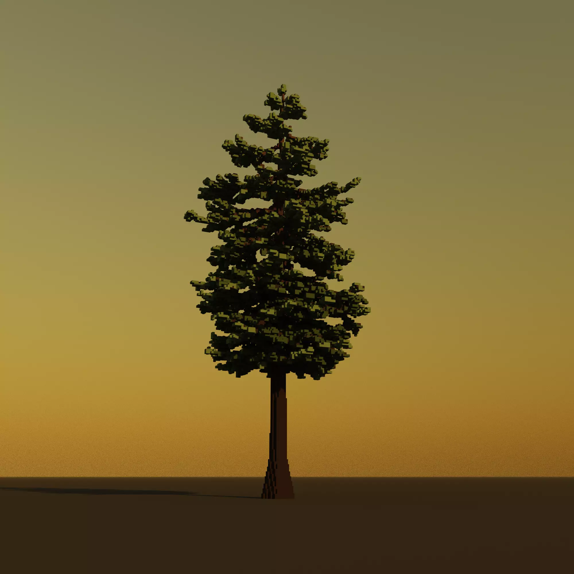 Voxel tree Free 3D model_0