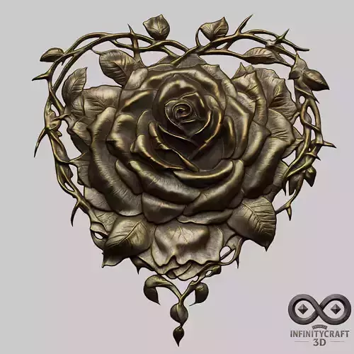 Decorative Rose Relief STL file for 3d printing or CNC