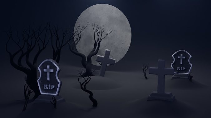 FULL MOON IN THE CEMETERY 3D model