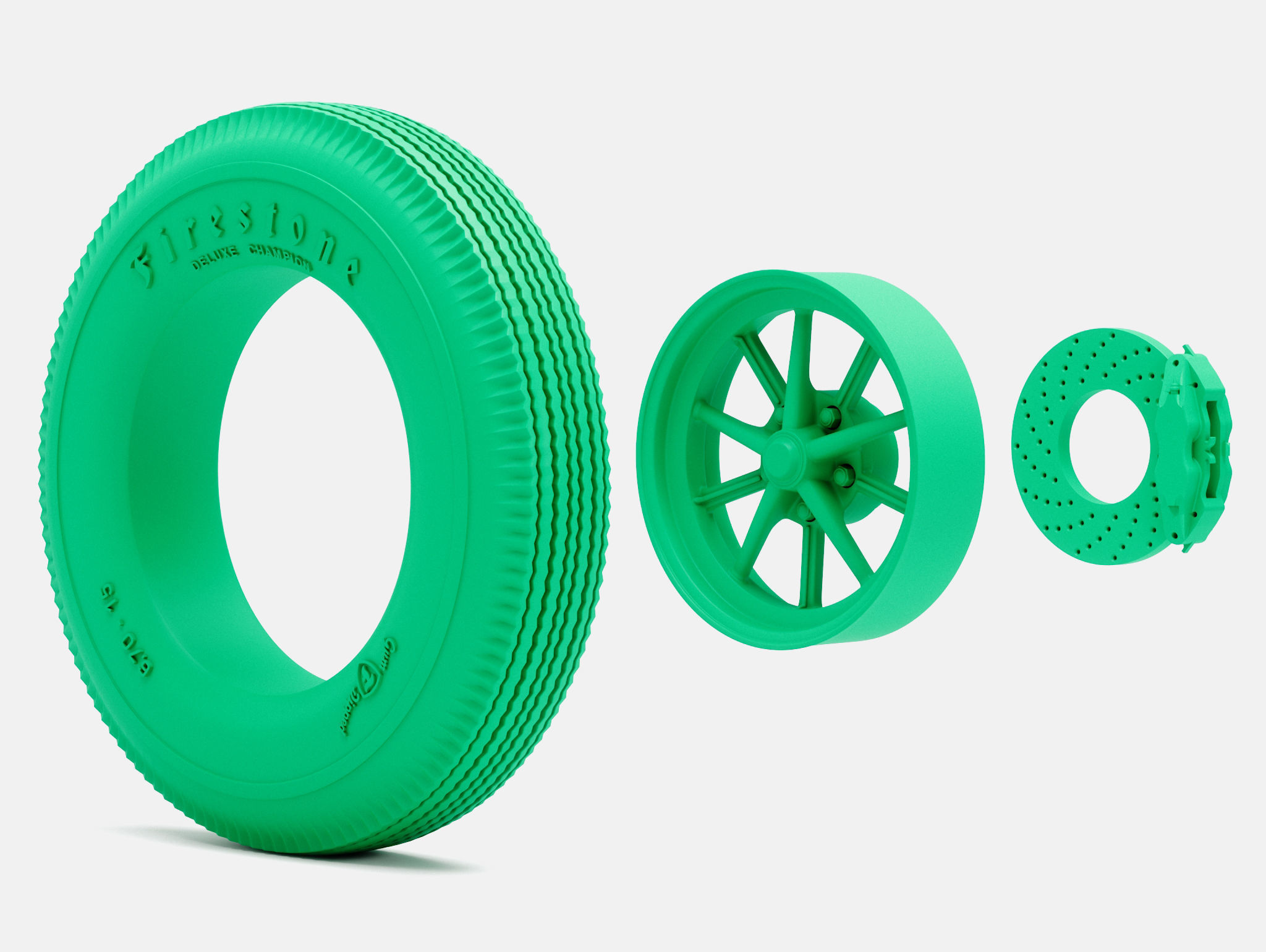 15x4 ET Gasser Wheel Firestone 670 15 Tire 3D print model_3