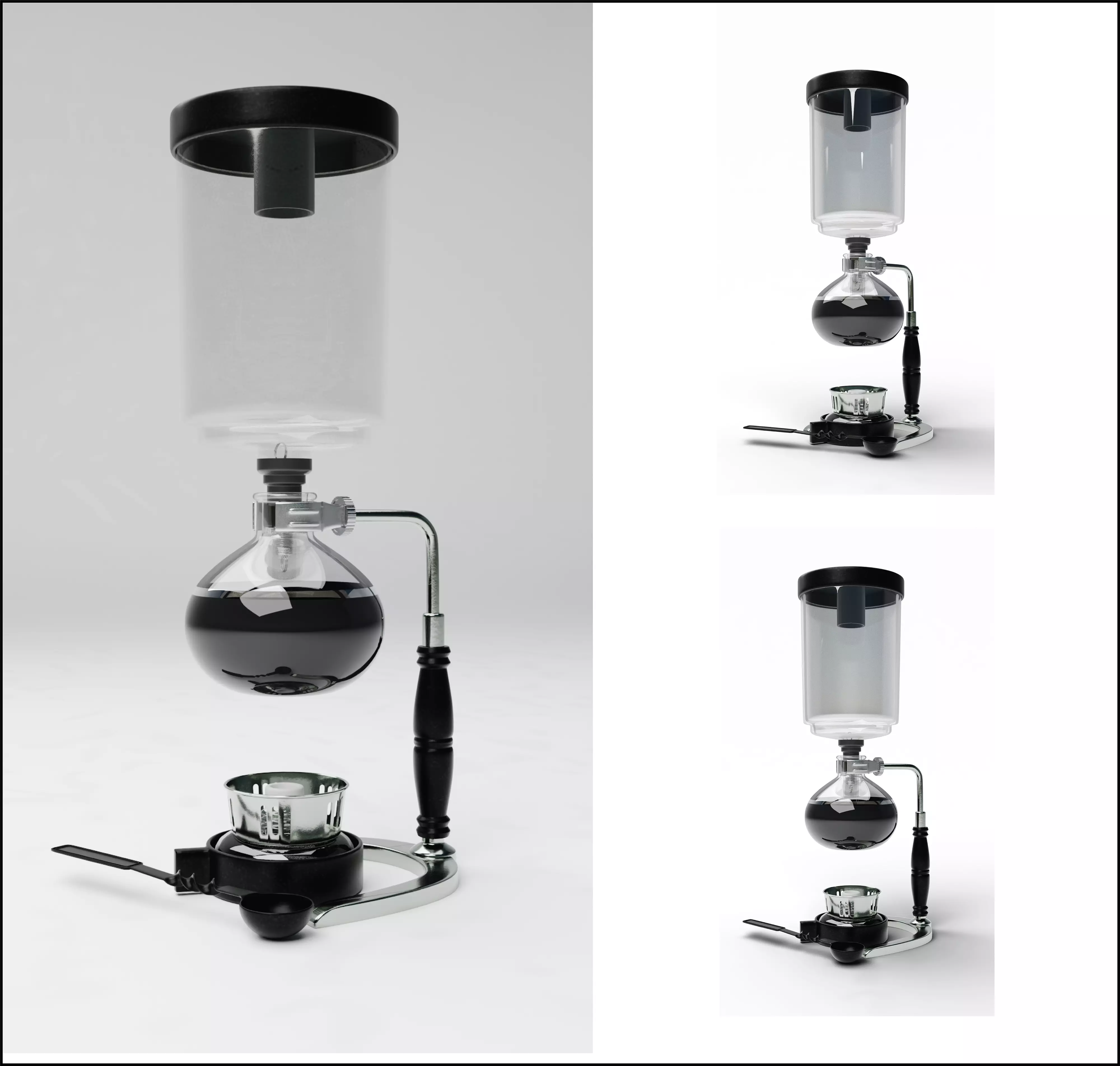 Syphon Coffee Maker Low-poly 3D model