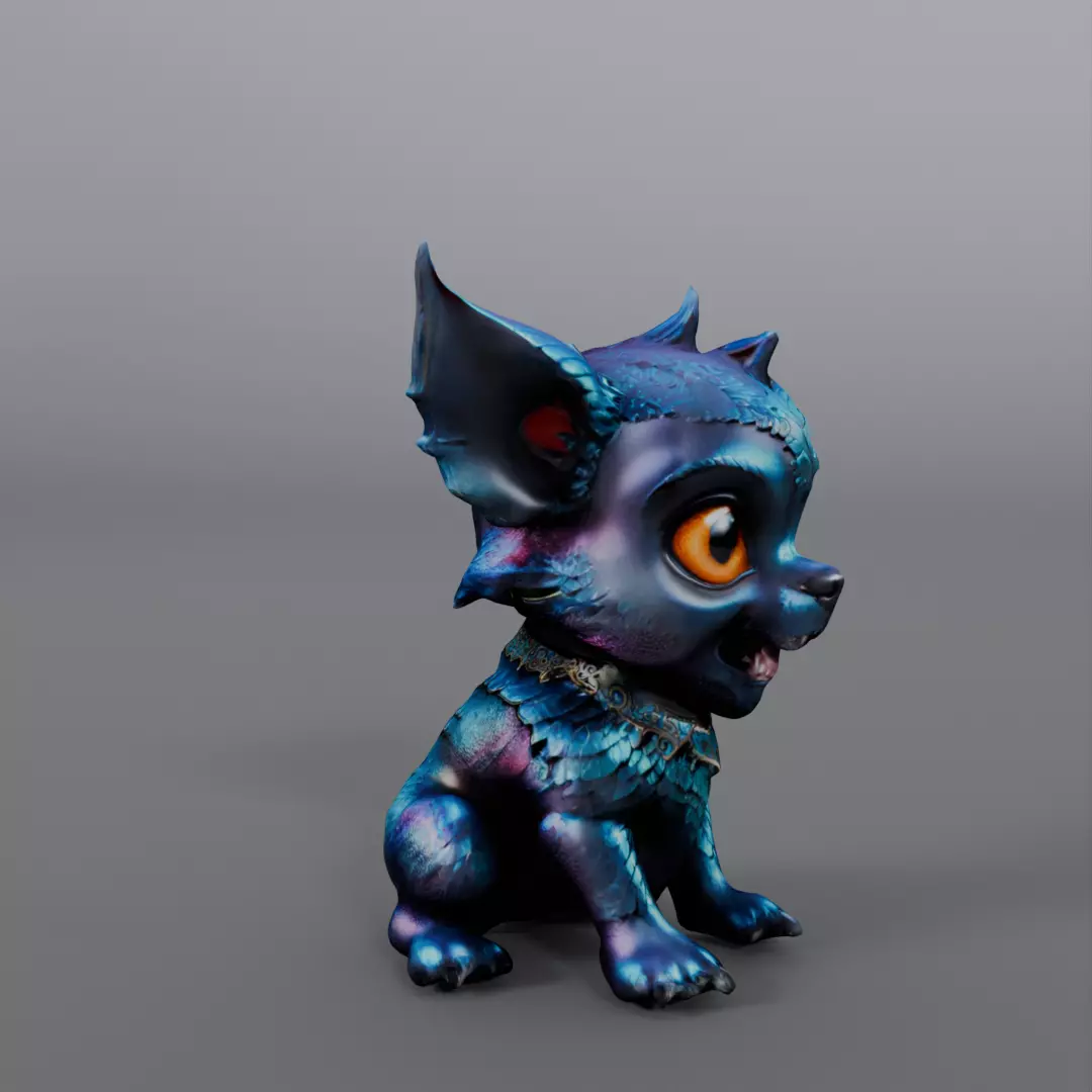 alien dog 3D model_0