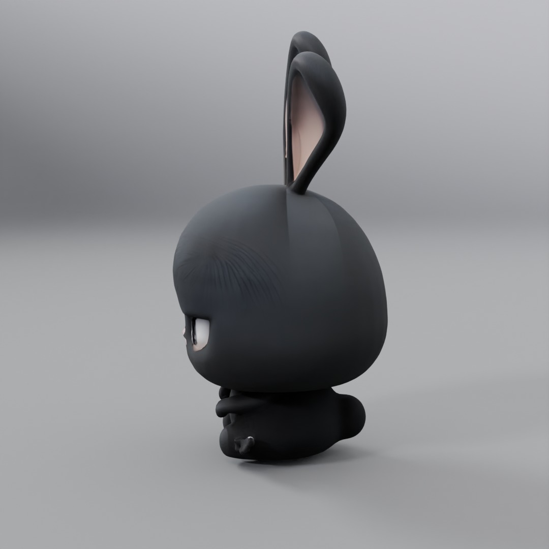 angry rabbit 3D model_2