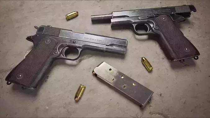 Colt 1911 Handgun Low-poly 3D model