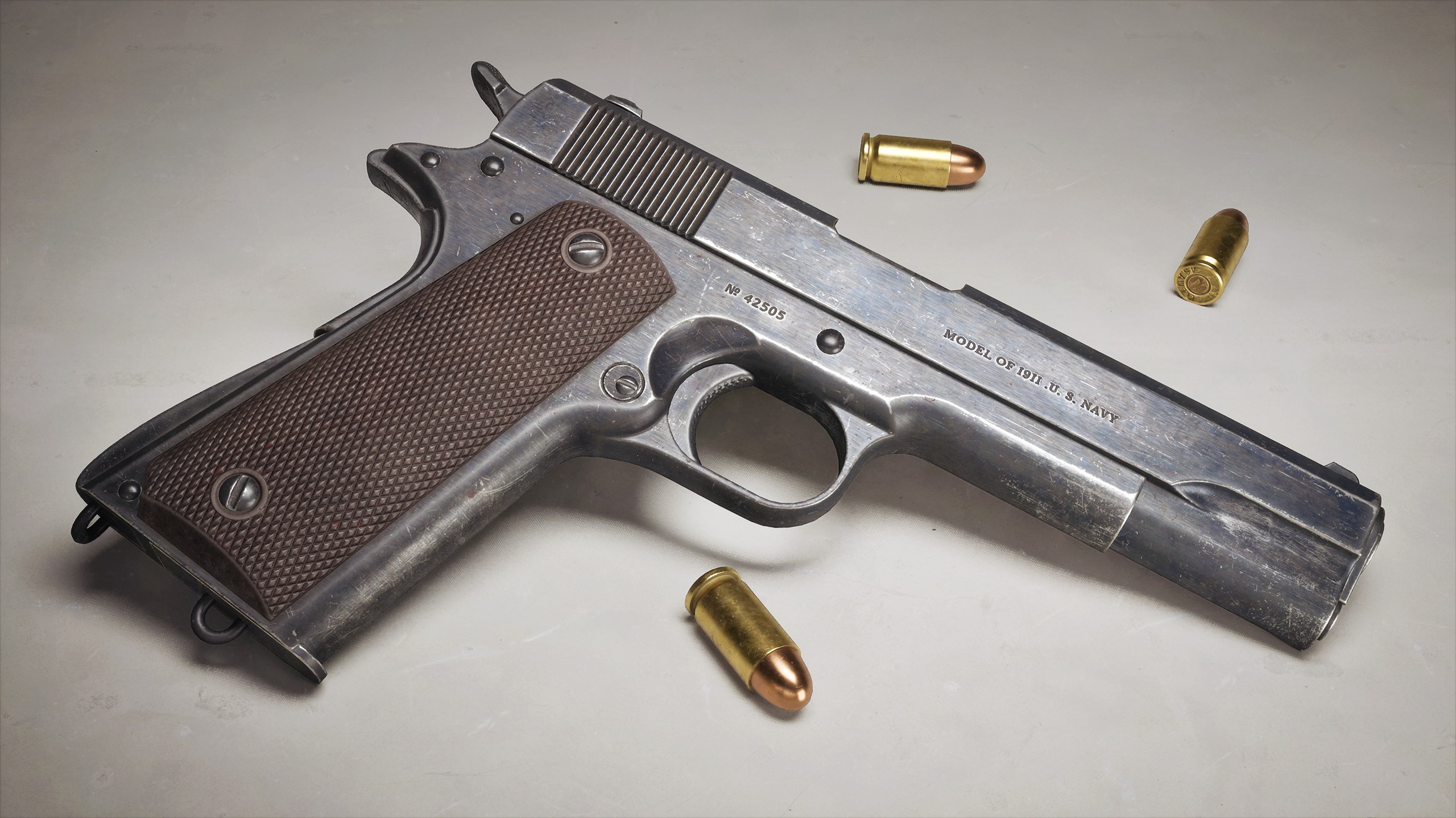 Colt 1911 Handgun Low-poly 3D model_3