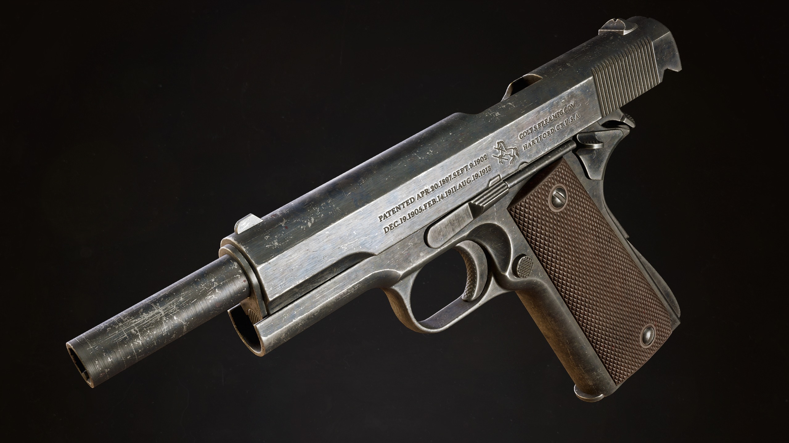 Colt 1911 Handgun Low-poly 3D model_4