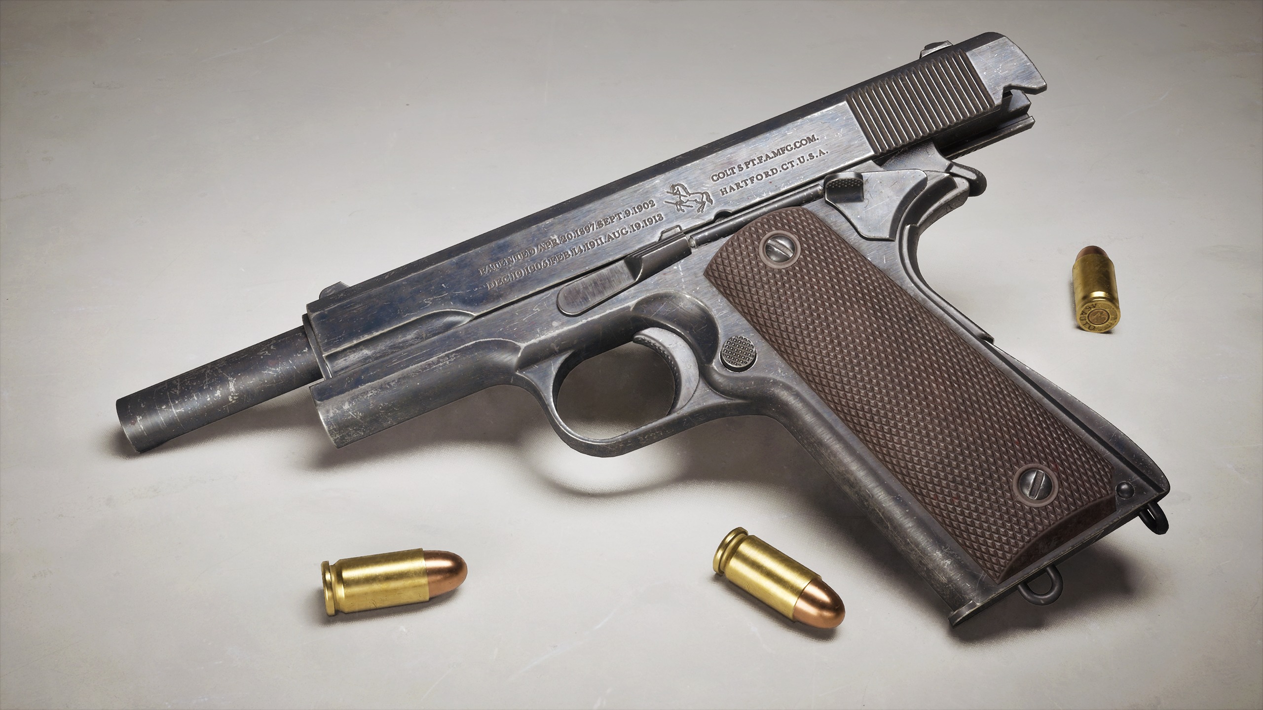 Colt 1911 Handgun Low-poly 3D model_2