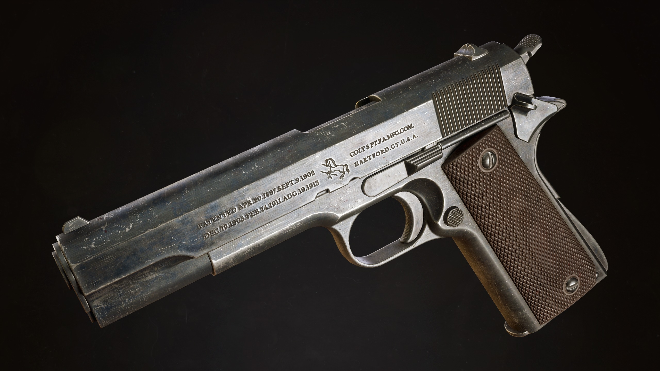 Colt 1911 Handgun Low-poly 3D model_7