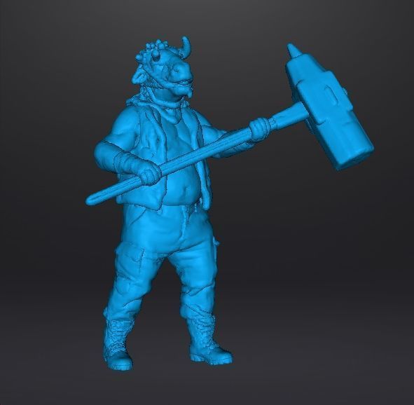 RE4 BRUTE MINIATURE MODEL FOR HORROR OR FANTASY GAMES RPG DND 3D print model_9