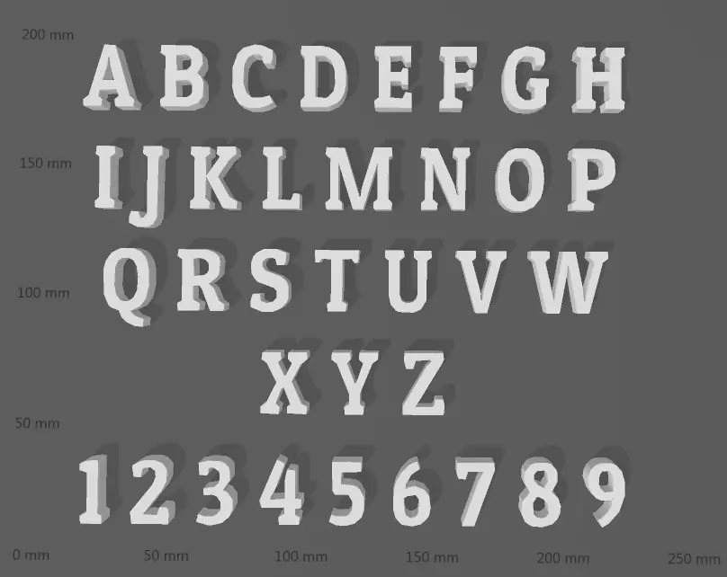 Patua One font letters alphabet  3D print model_0