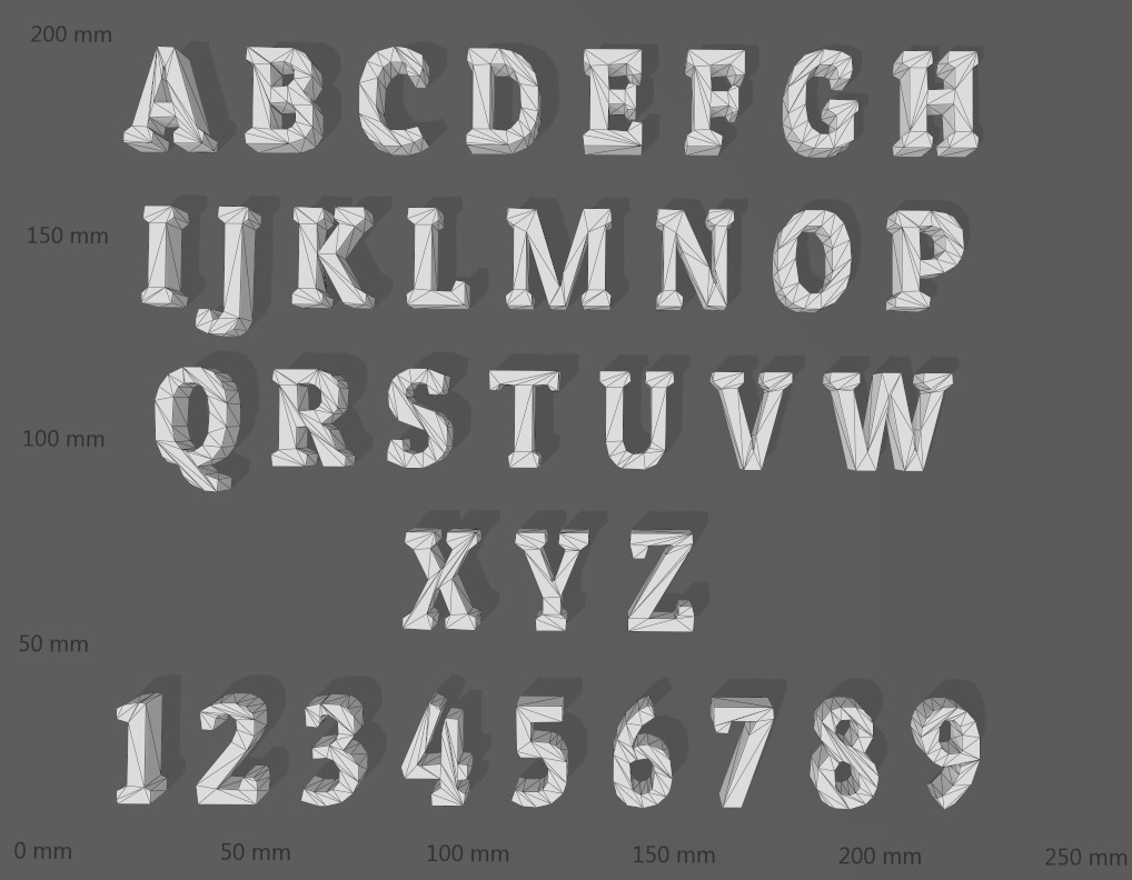 Patua One font letters alphabet  3D print model_1