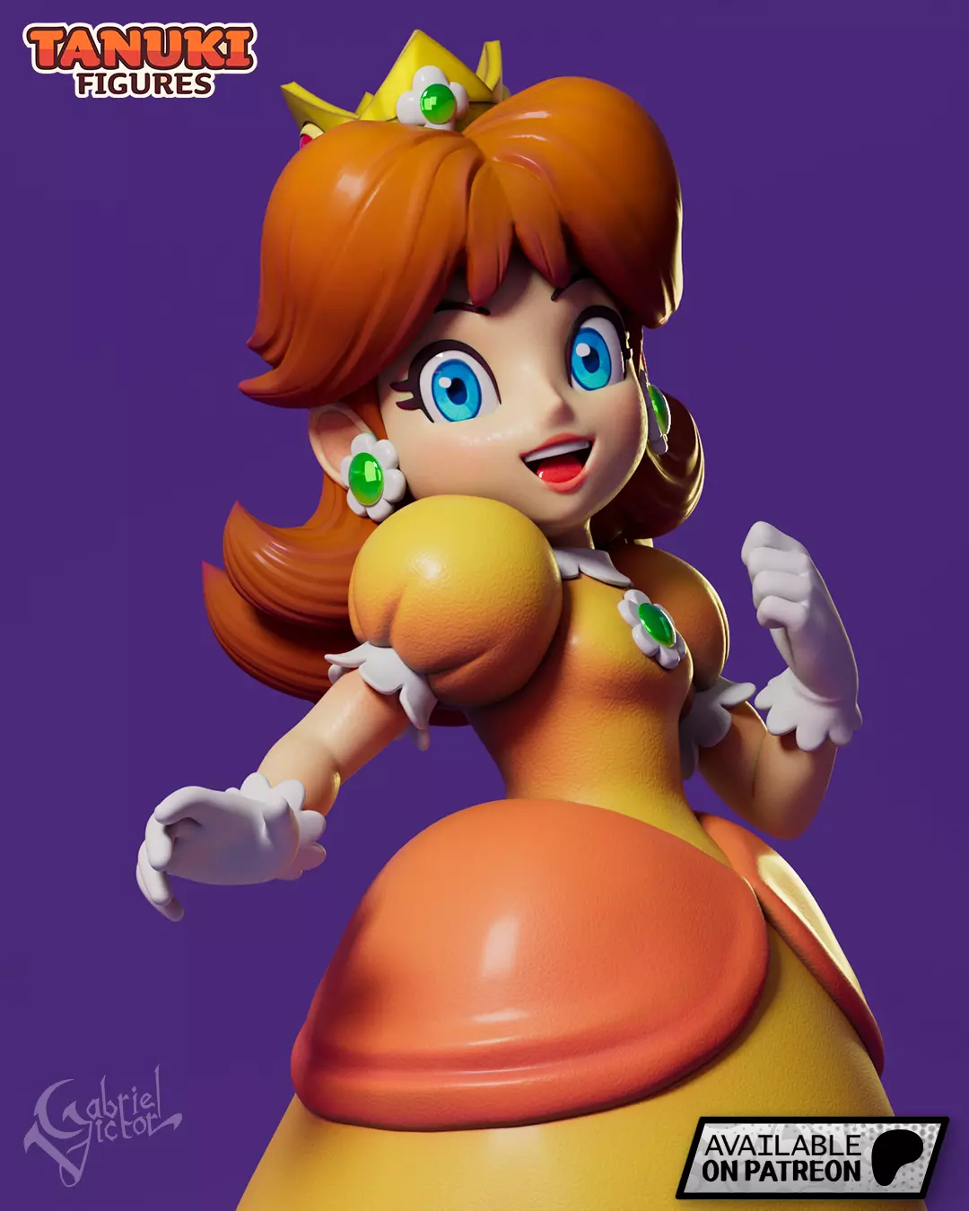 Princess Daisy - Super Mario Bros 3D print model_0