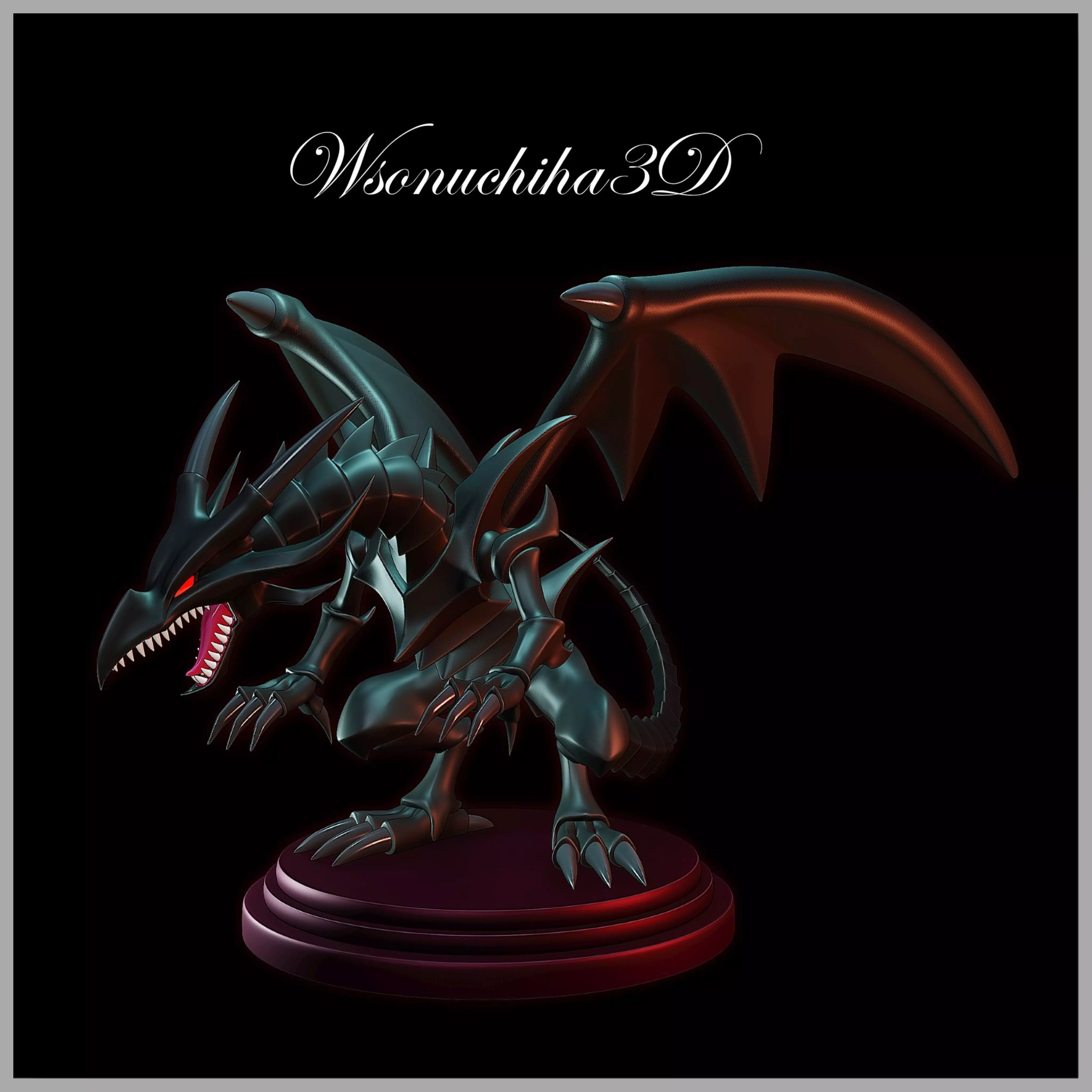 Red-Eyes Black Dragon - Figure 1 -YU-GI-OH 3D print model