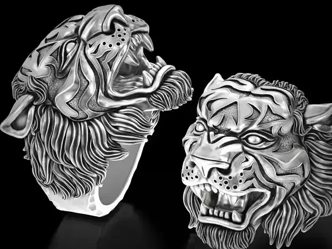 Roaring Tiger Ring 3D print model