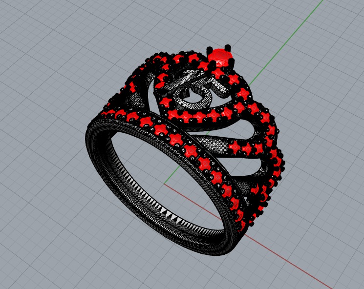 15 Years Ring Crown and Heart 3D model_3