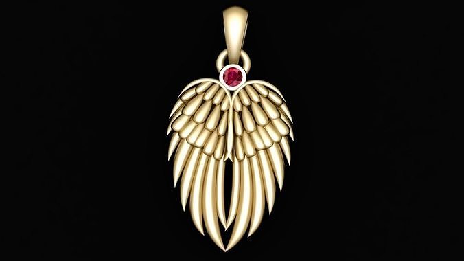 The Guardian Wing Pendant for men and women 3d print ready Free 3D print model