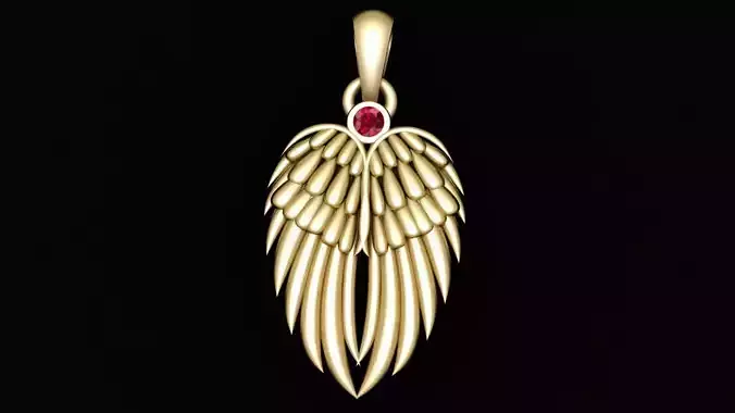 The Guardian Wing Pendant for men and women 3d print ready
