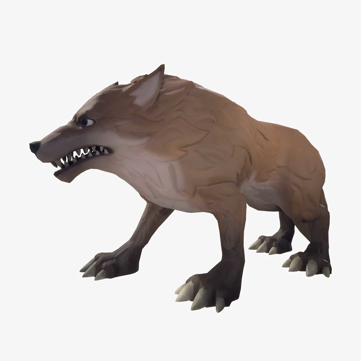 Stylized Wild Wolf 3D Model 3D model_9
