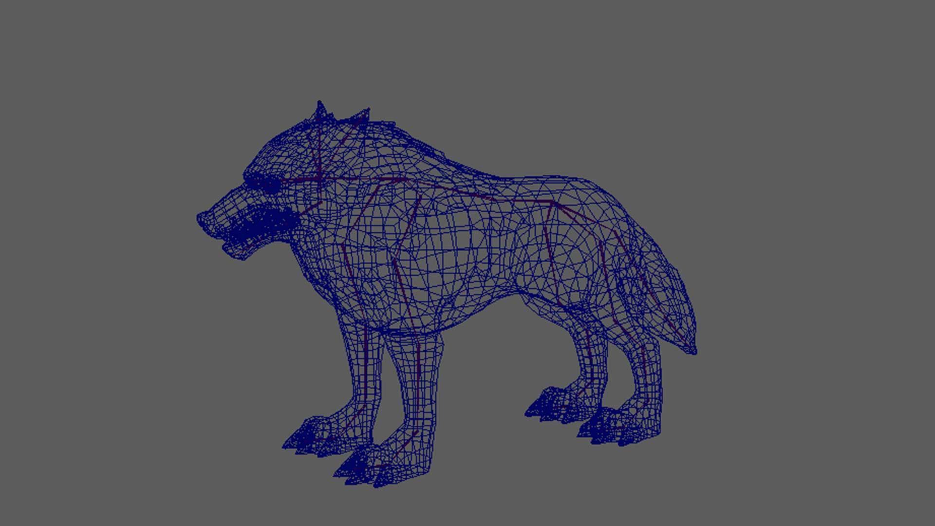 Stylized Wild Wolf 3D Model 3D model_11