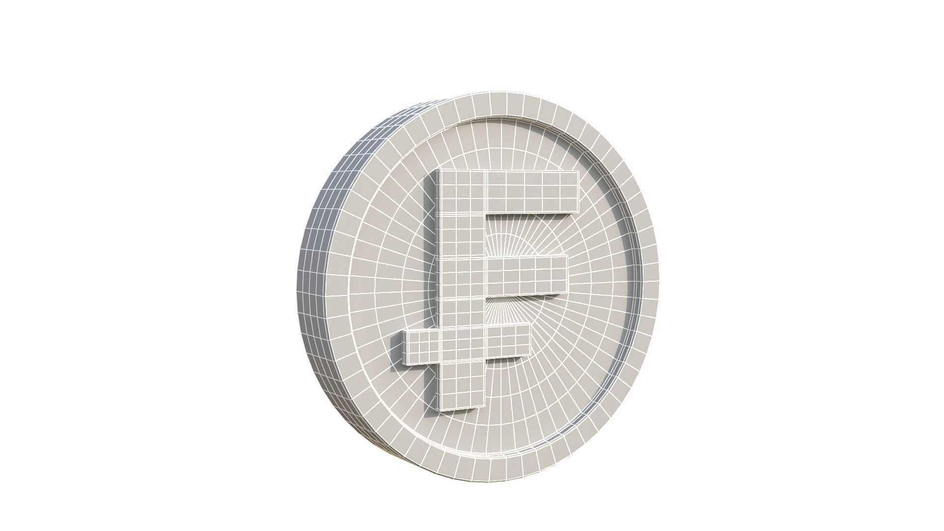 Franc coin 3D model_8