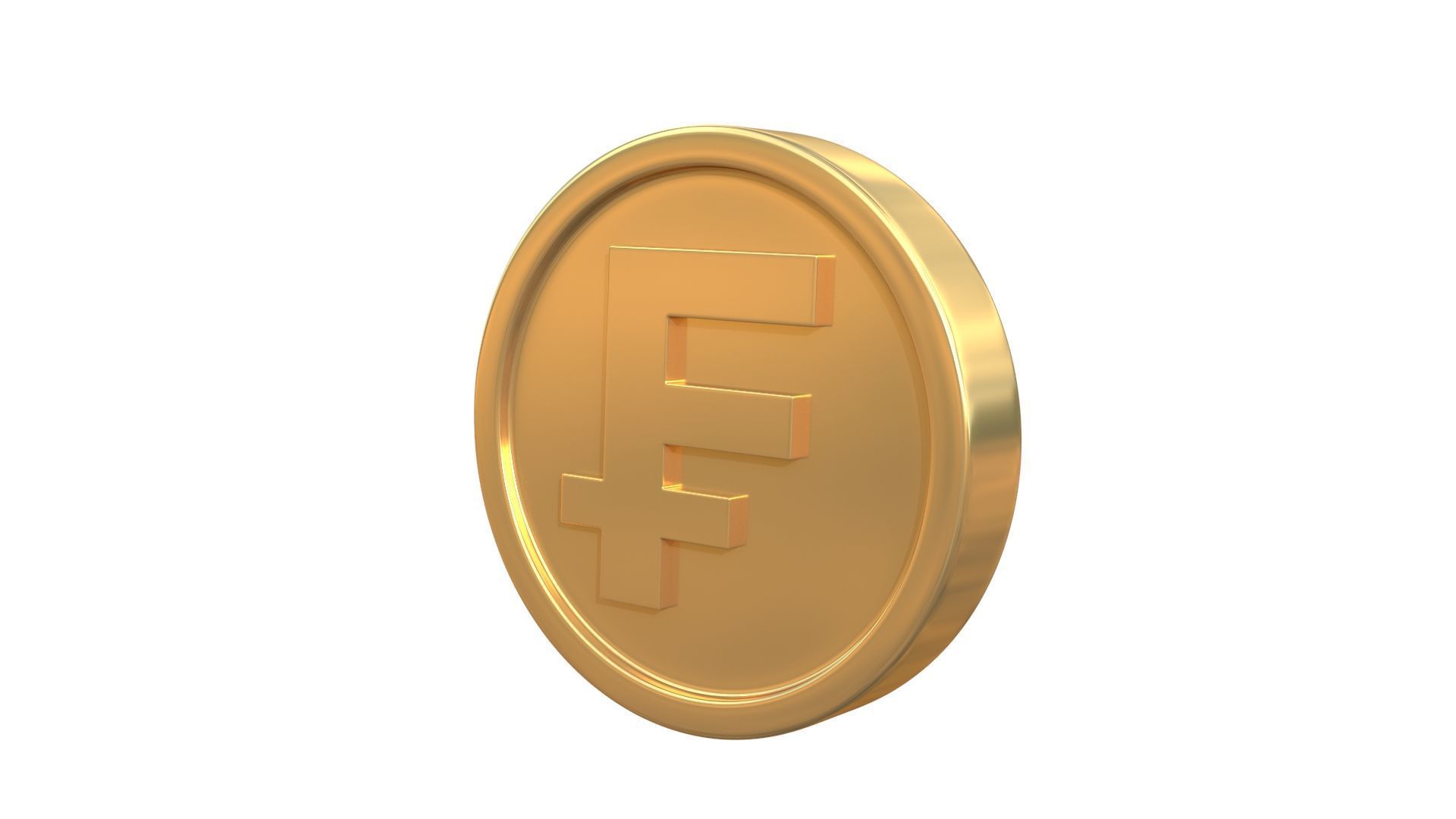 Franc coin 3D model_1