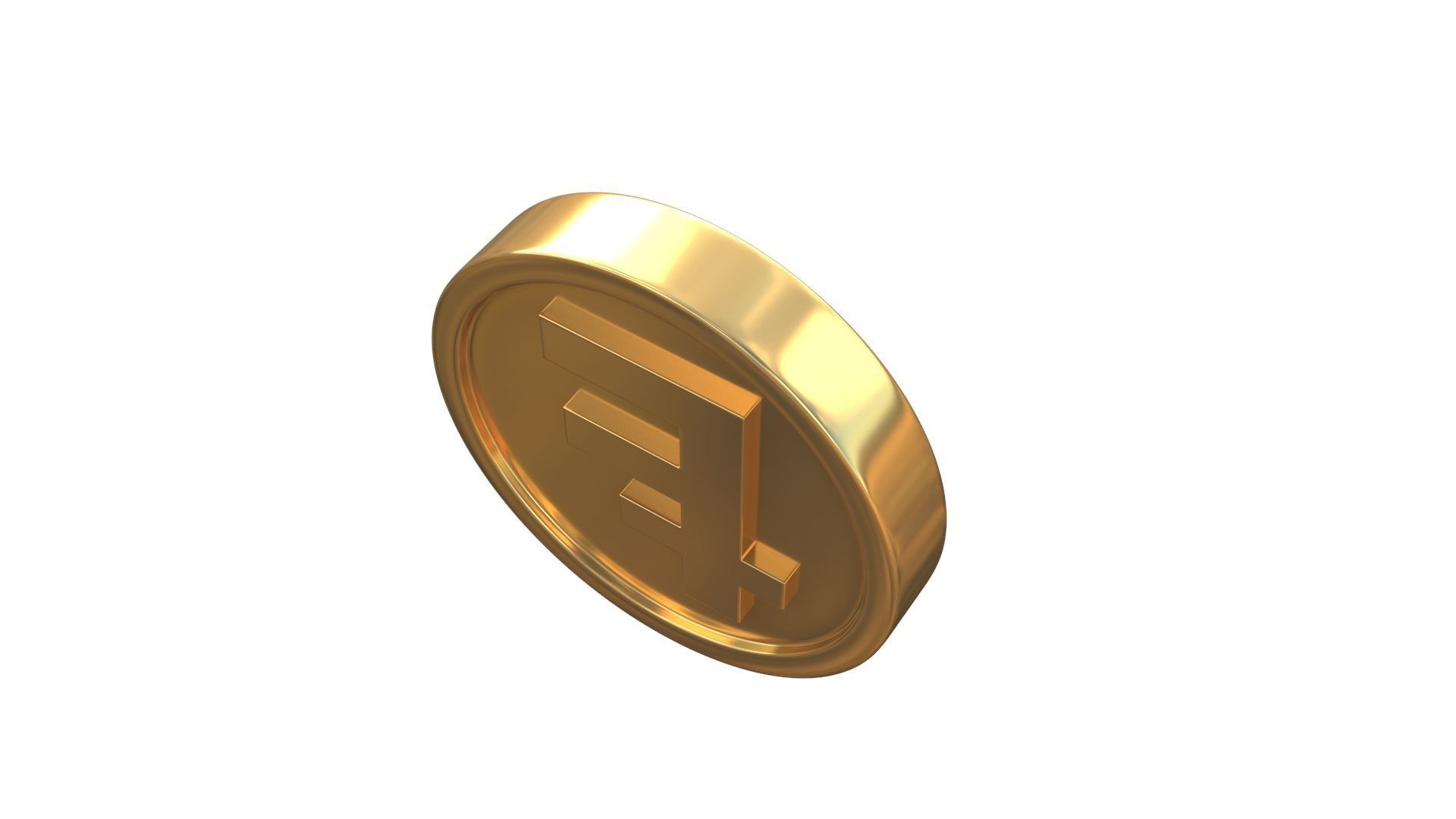 Franc coin 3D model_5