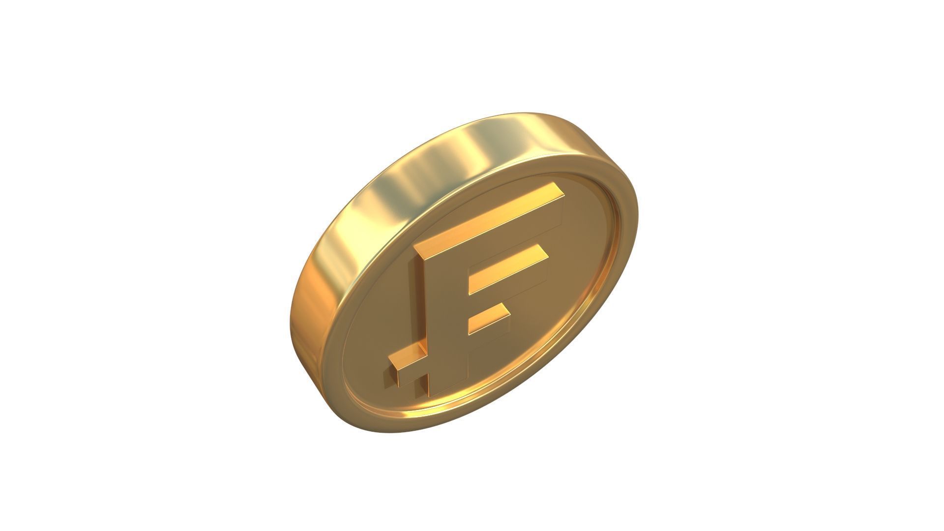 Franc coin 3D model_6