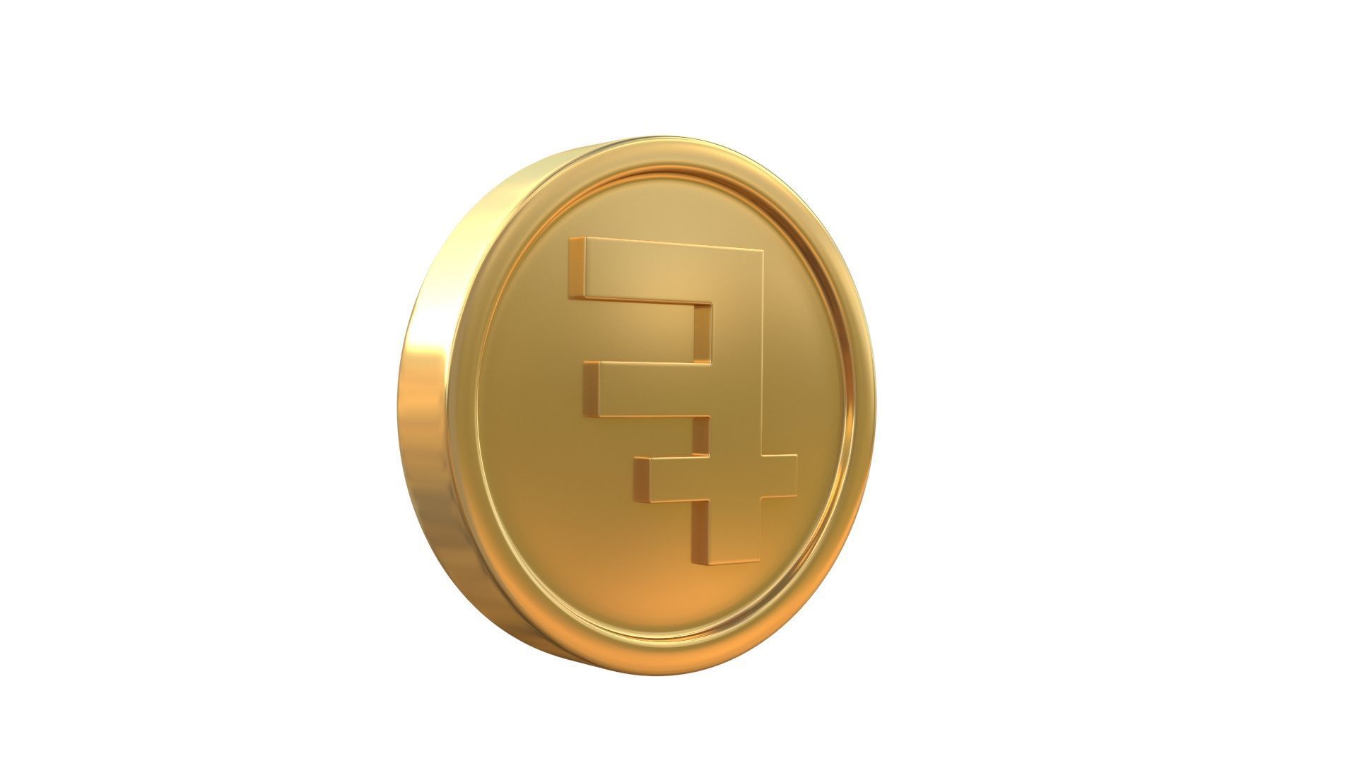 Franc coin 3D model_3