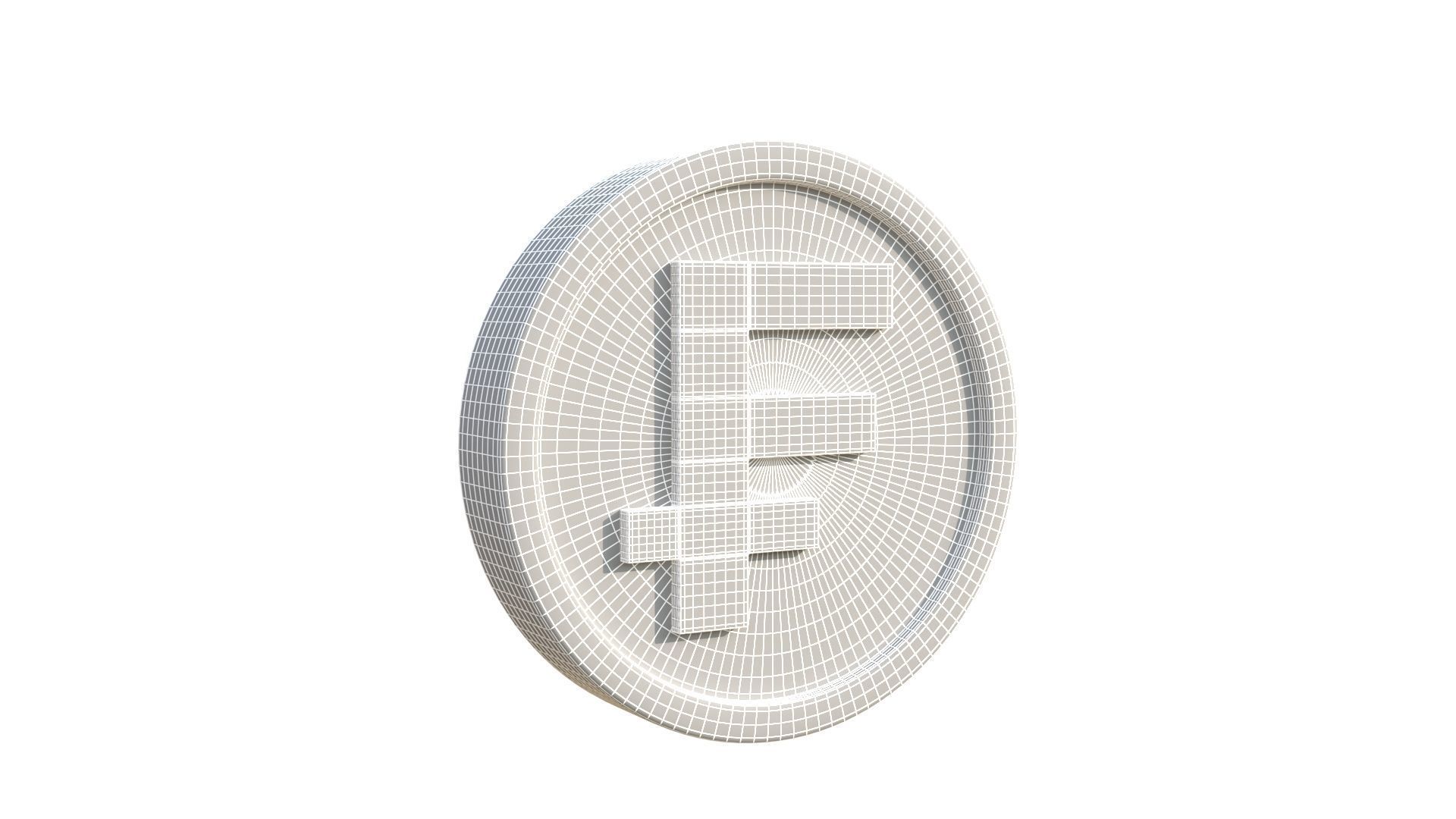 Franc coin 3D model_9