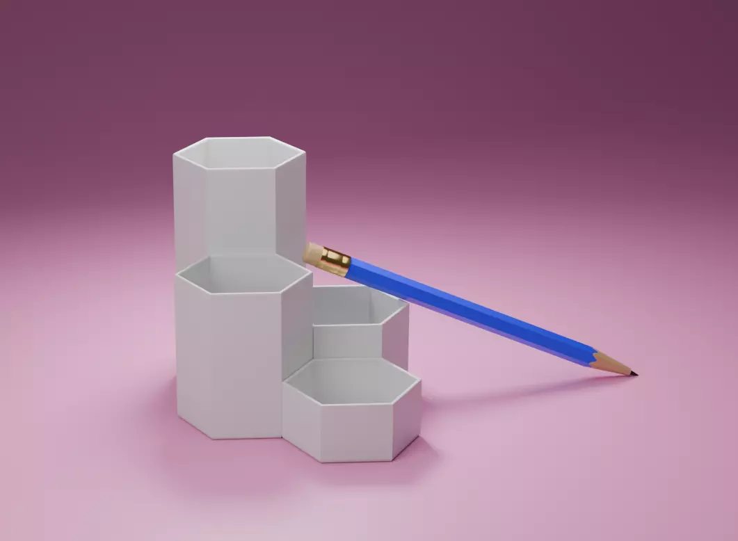 pen holder Low-poly 3D model_0