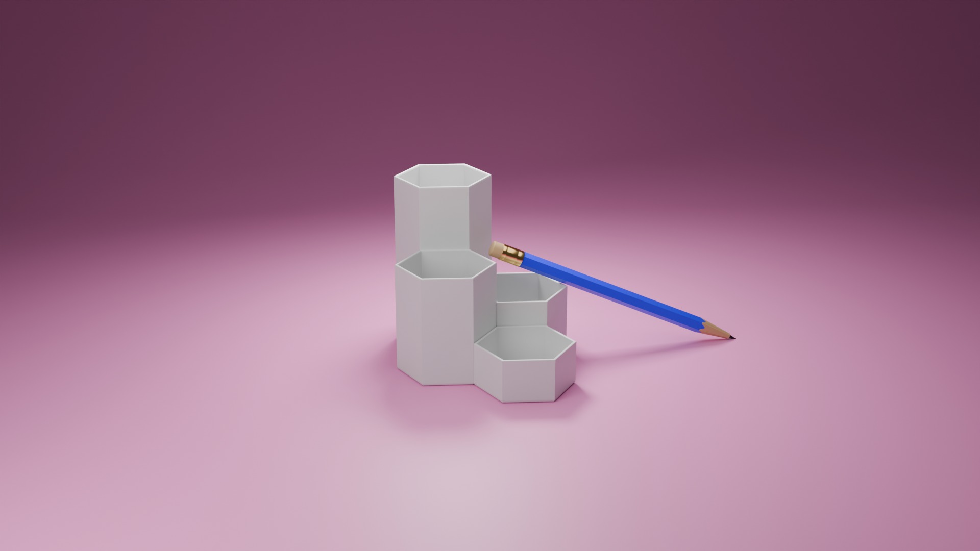 pen holder Low-poly 3D model_1