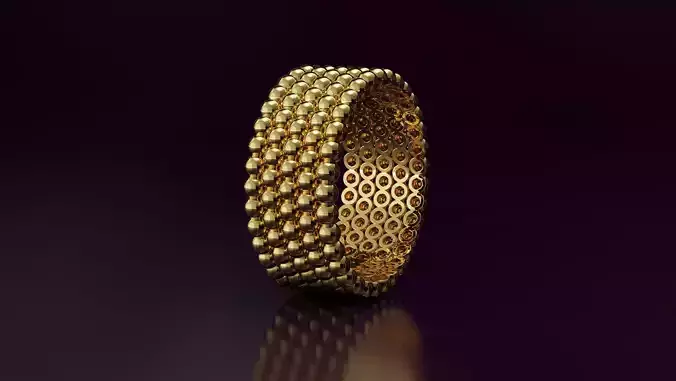 5line bead band Ring 