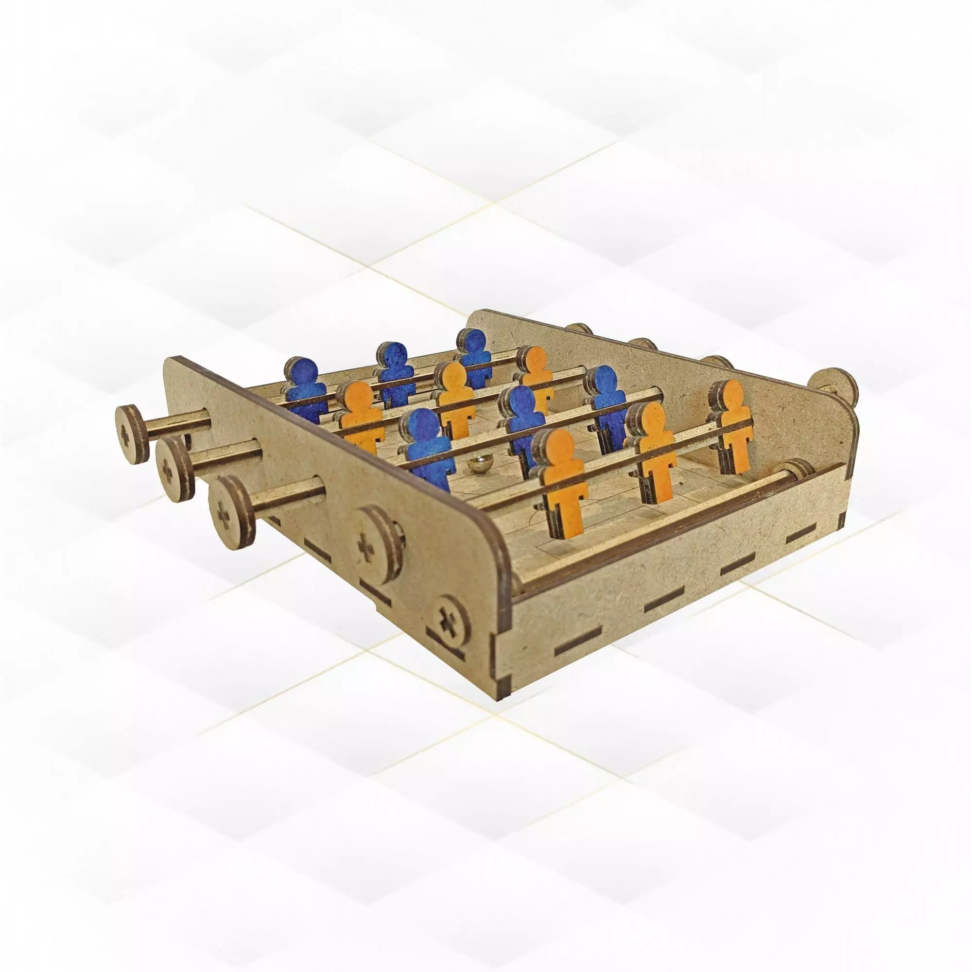 Table football game design for laser cut 3D print model_0