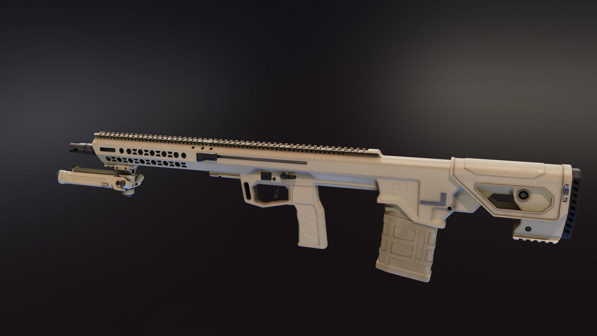 BRO Commando Rifle Low-poly 3D model_4