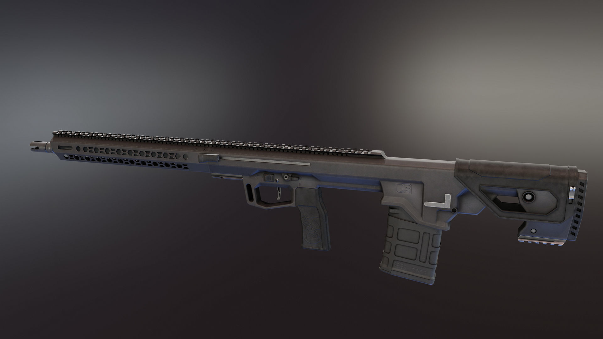 BRO Commando Rifle Low-poly 3D model_3