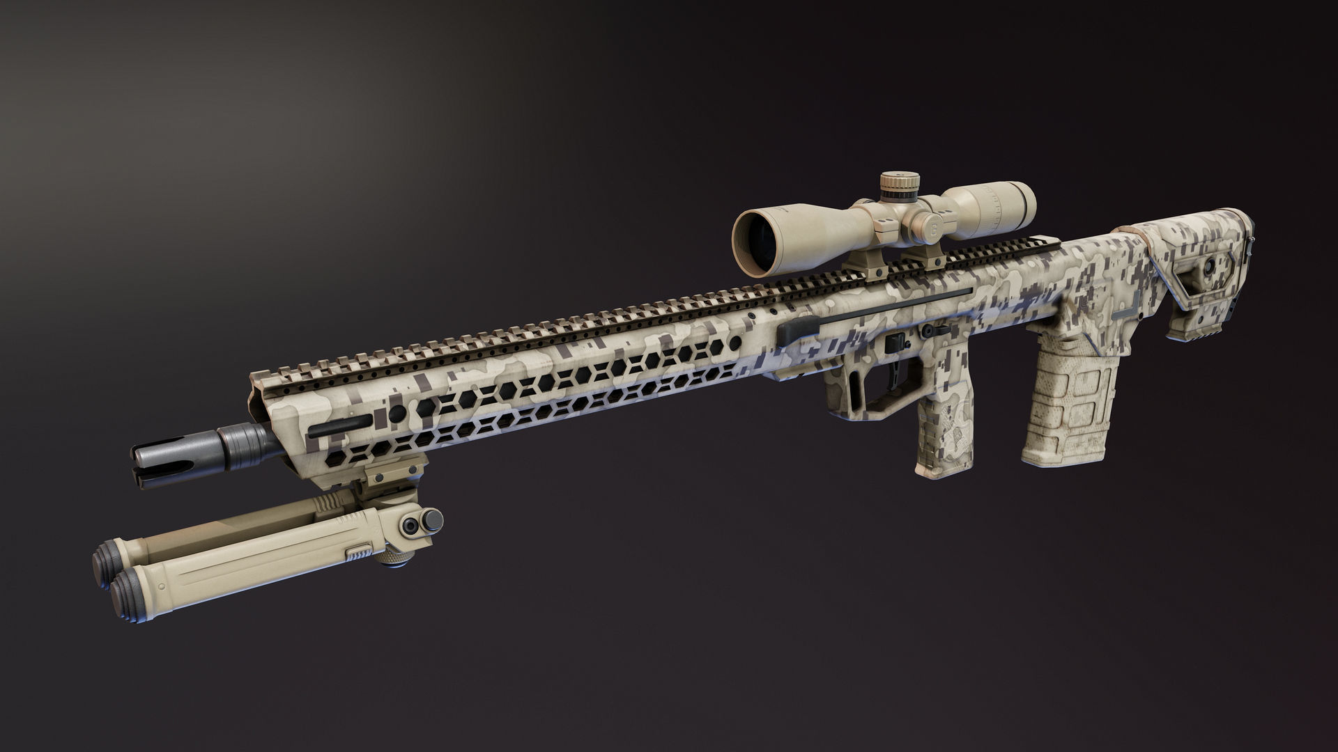 BRO Commando Rifle Low-poly 3D model_2