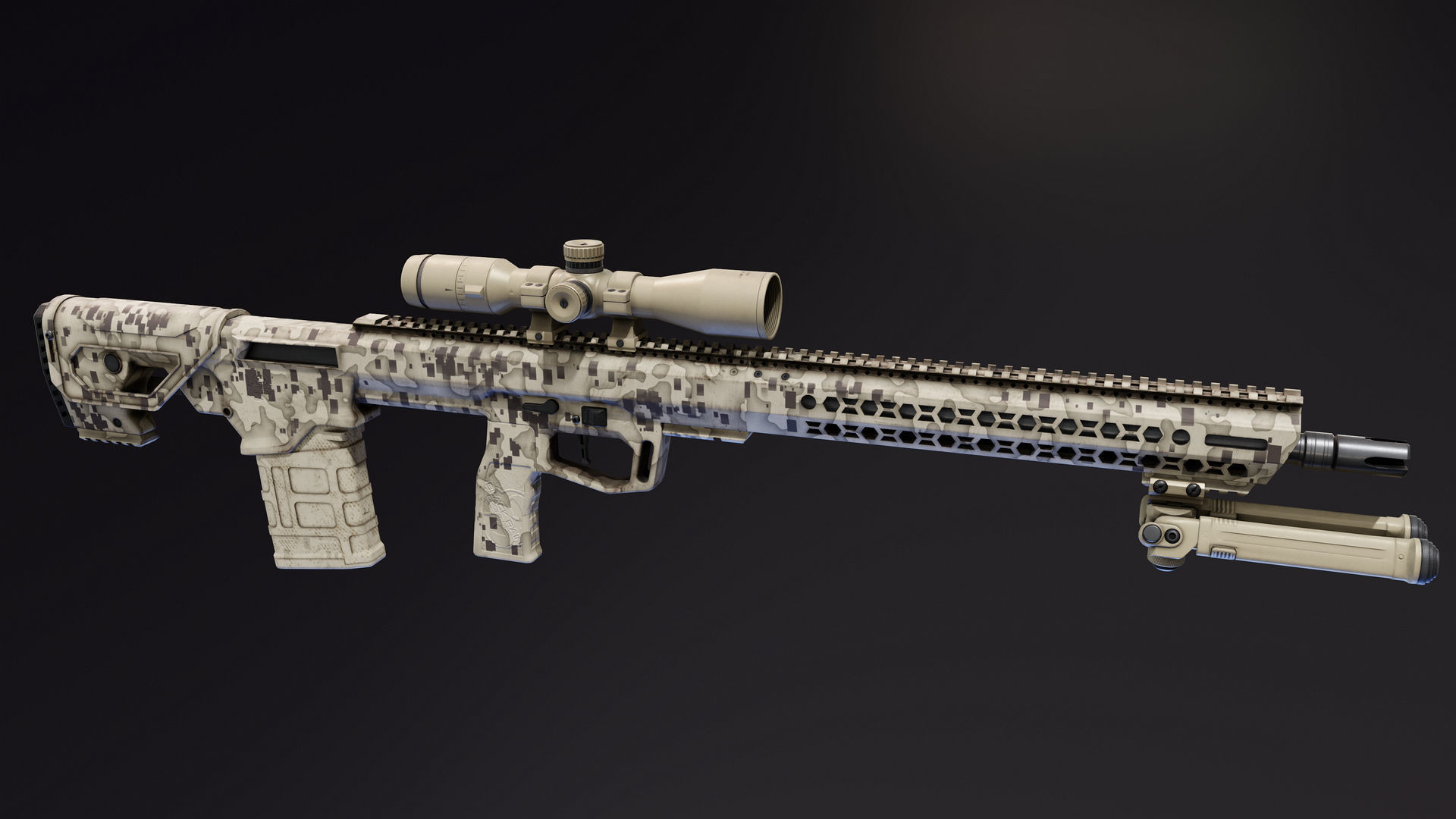 BRO Commando Rifle Low-poly 3D model_1