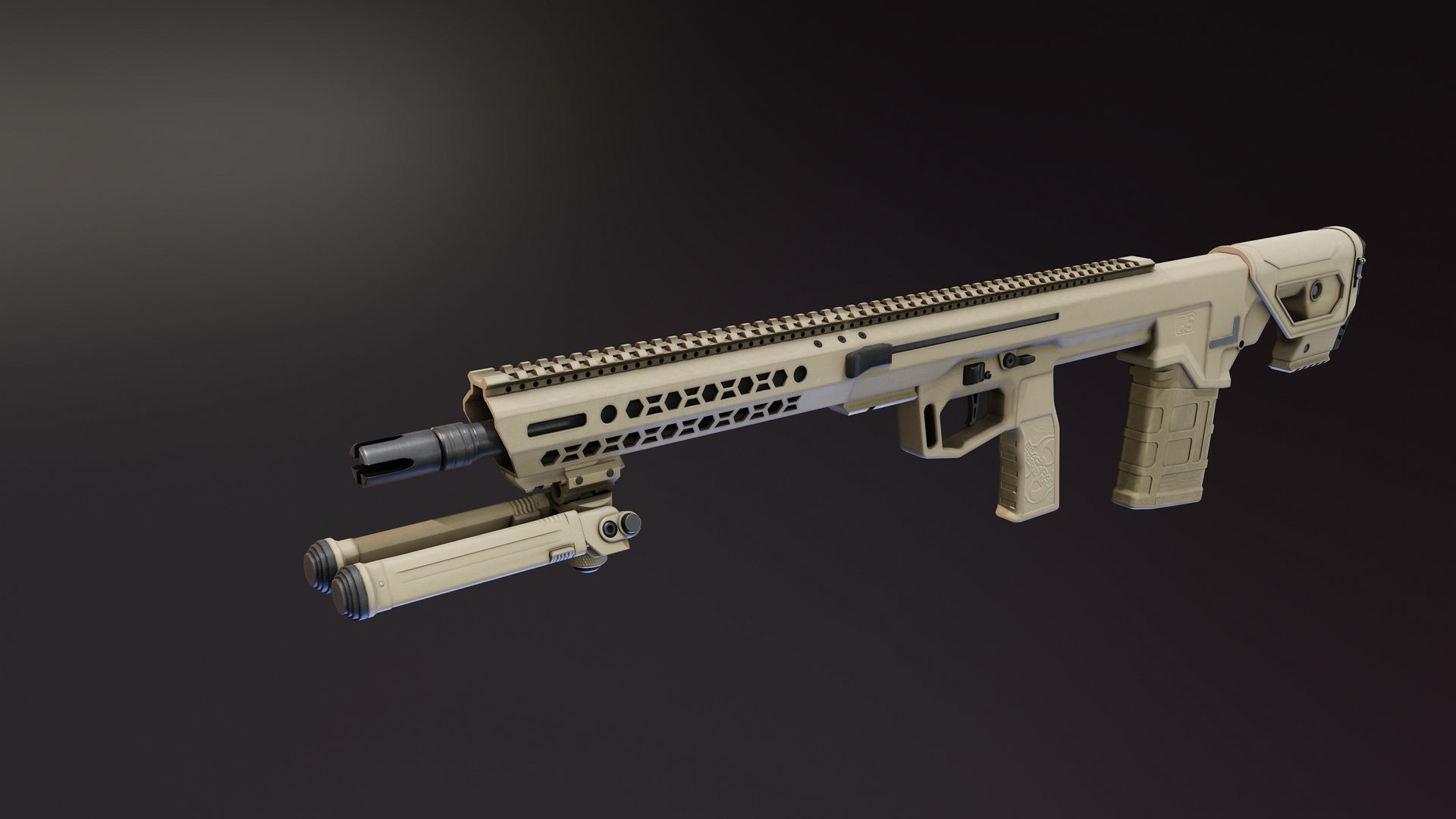 BRO Commando Rifle Low-poly 3D model_8