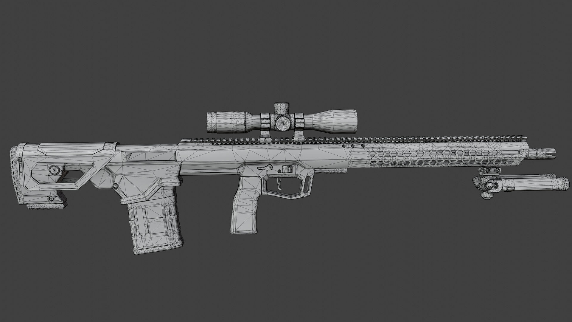 BRO Commando Rifle Low-poly 3D model_14