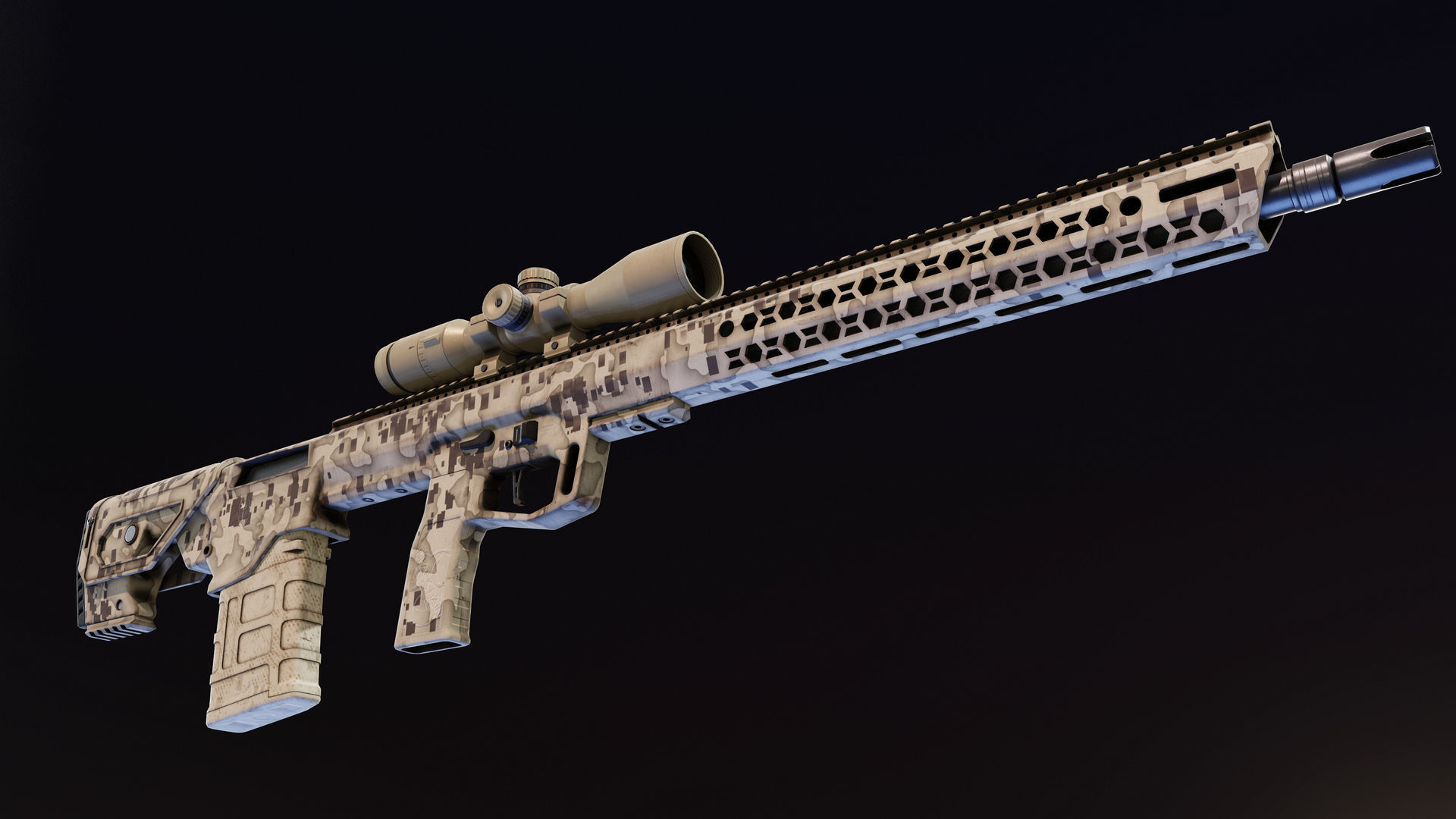 BRO Commando Rifle Low-poly 3D model_10