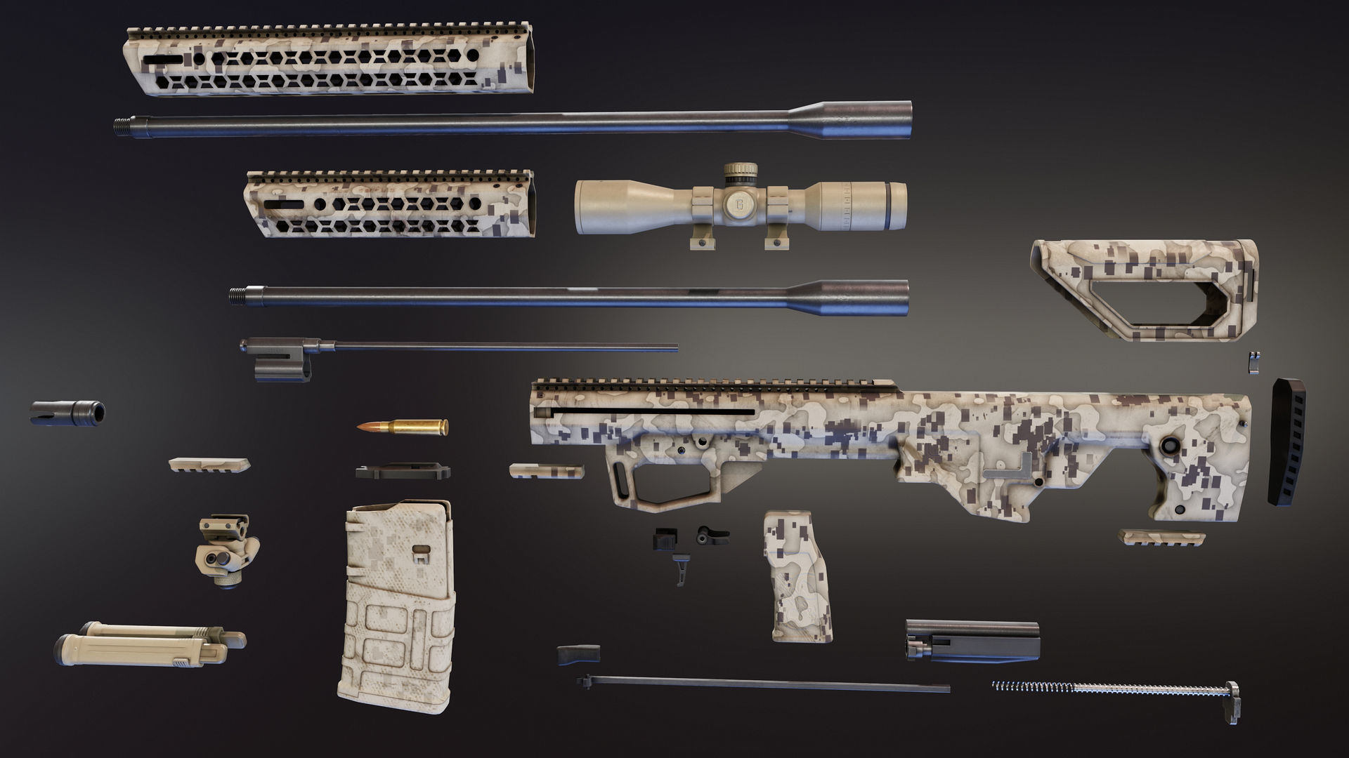 BRO Commando Rifle Low-poly 3D model_12