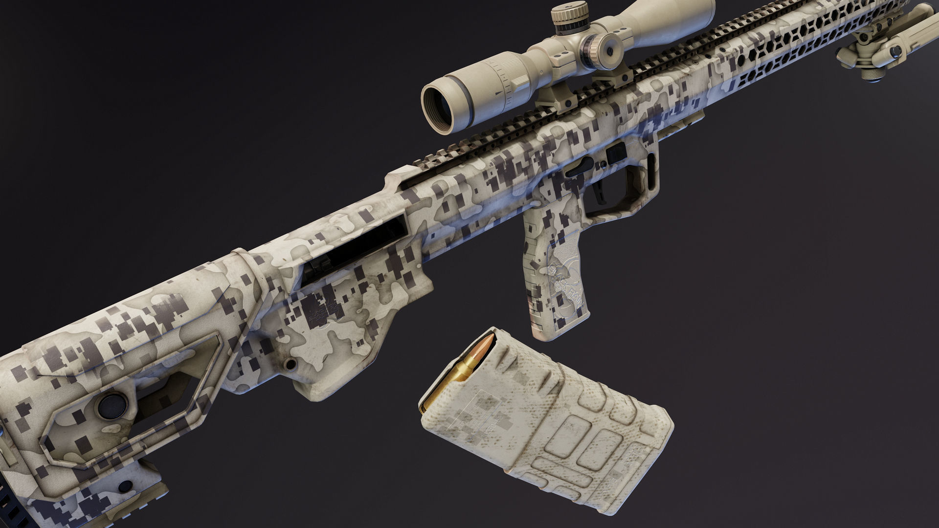 BRO Commando Rifle Low-poly 3D model_9