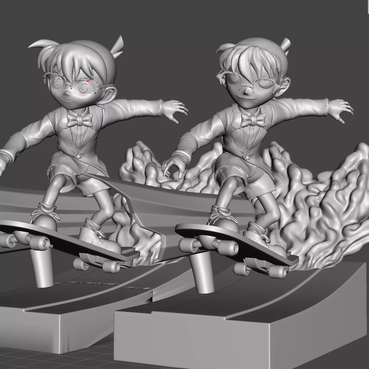 Detective Conan Skateboard Diorama 3D print model