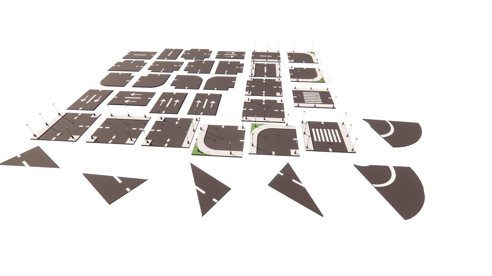 Road Pack - Extended-City Roads 3D model_4