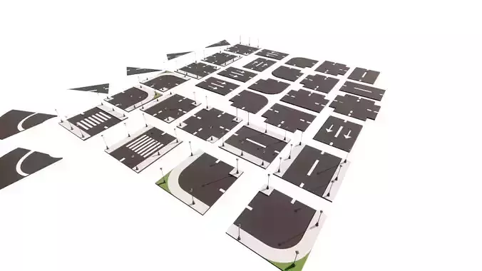 Road Pack - Extended-City Roads 3D model