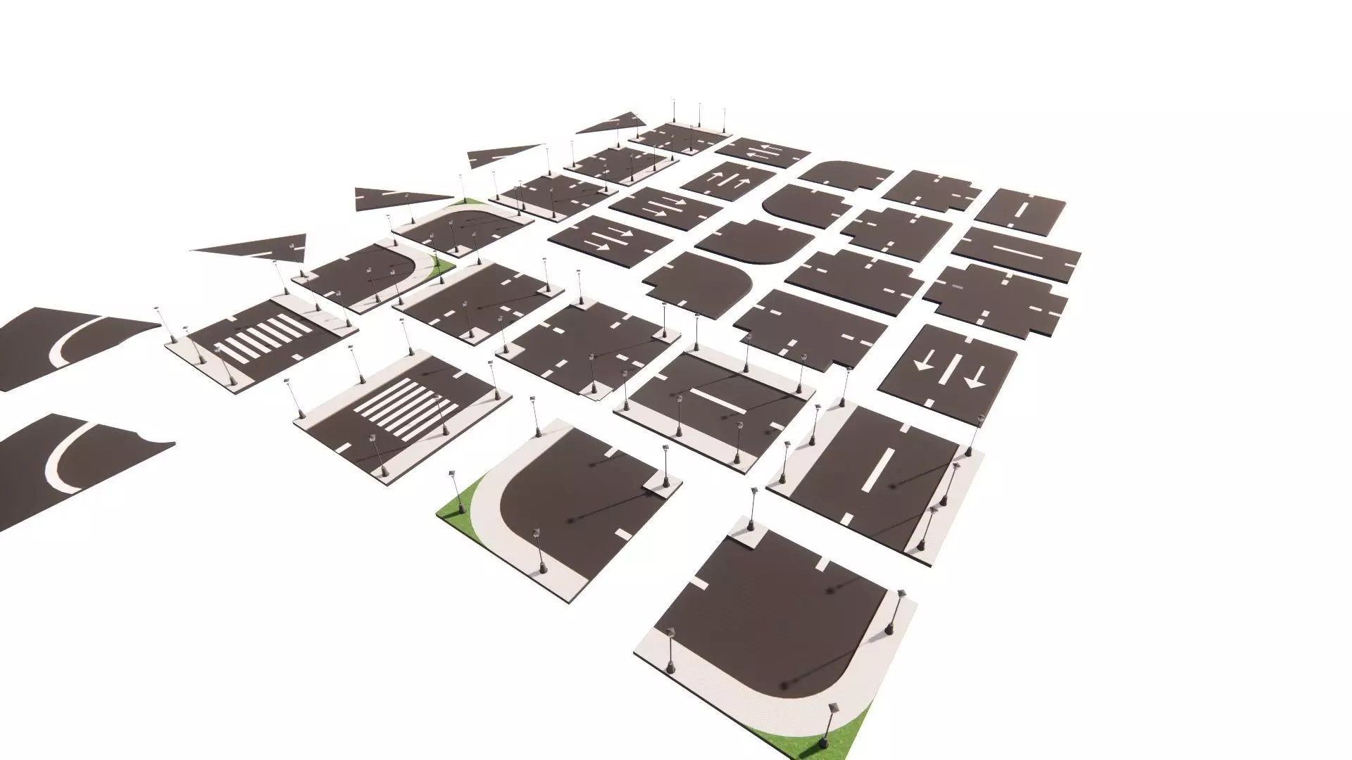 Road Pack - Extended-City Roads 3D model_0